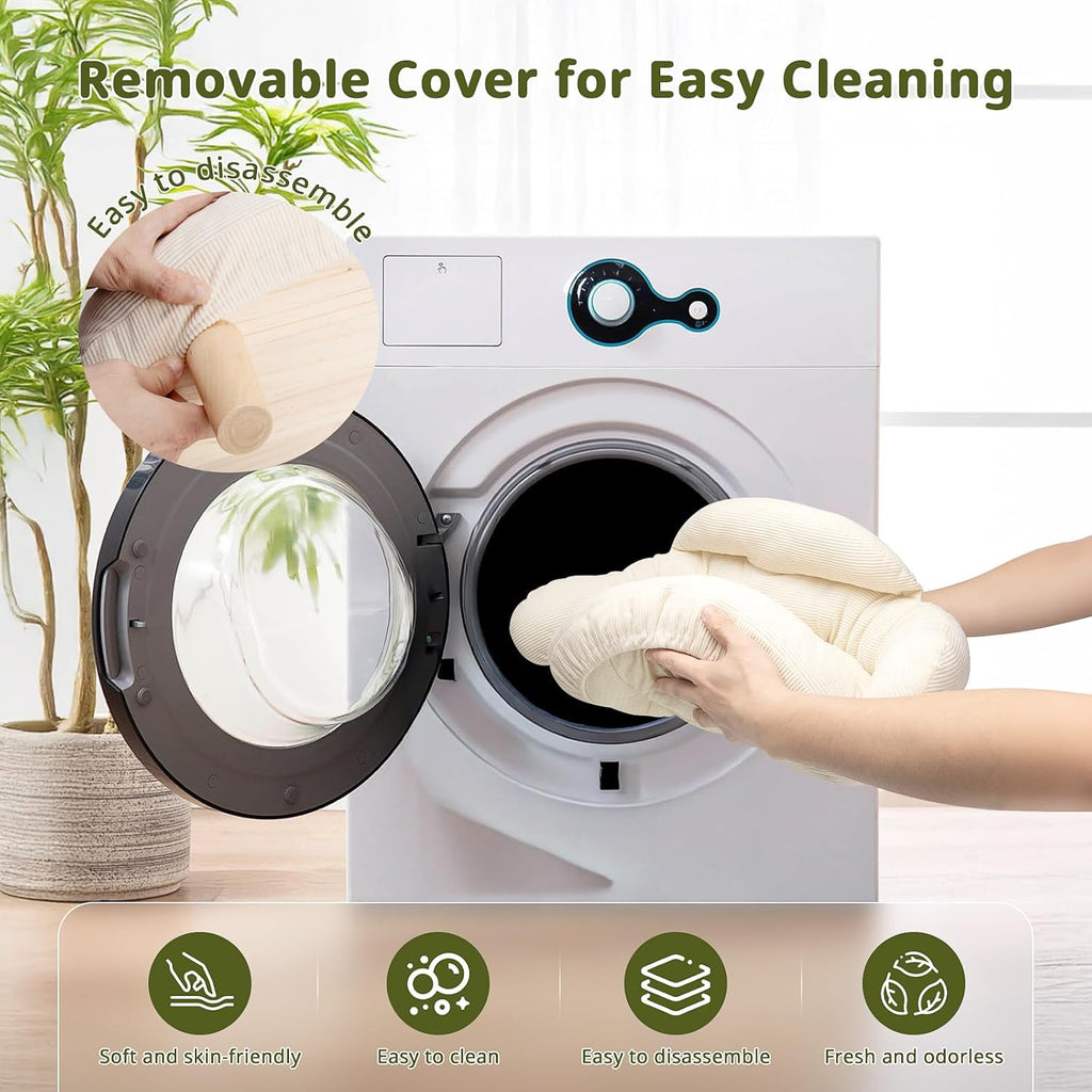 White cat sofa bed shown next to a washing machine for easy removable cover