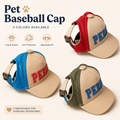 Dog Baseball Cap with Ear Holes – Adjustable Pet Hat for Small & Medium Dogs