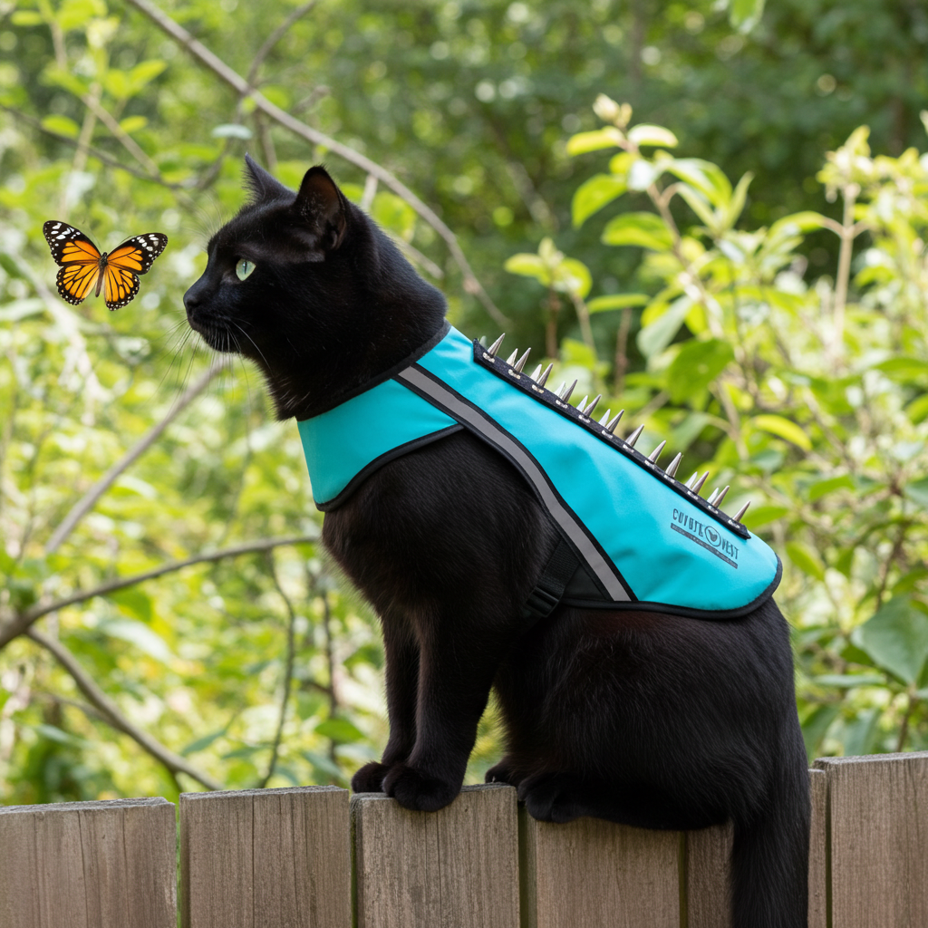 BullyVest turquoise pet safety vest with spiked harness detail