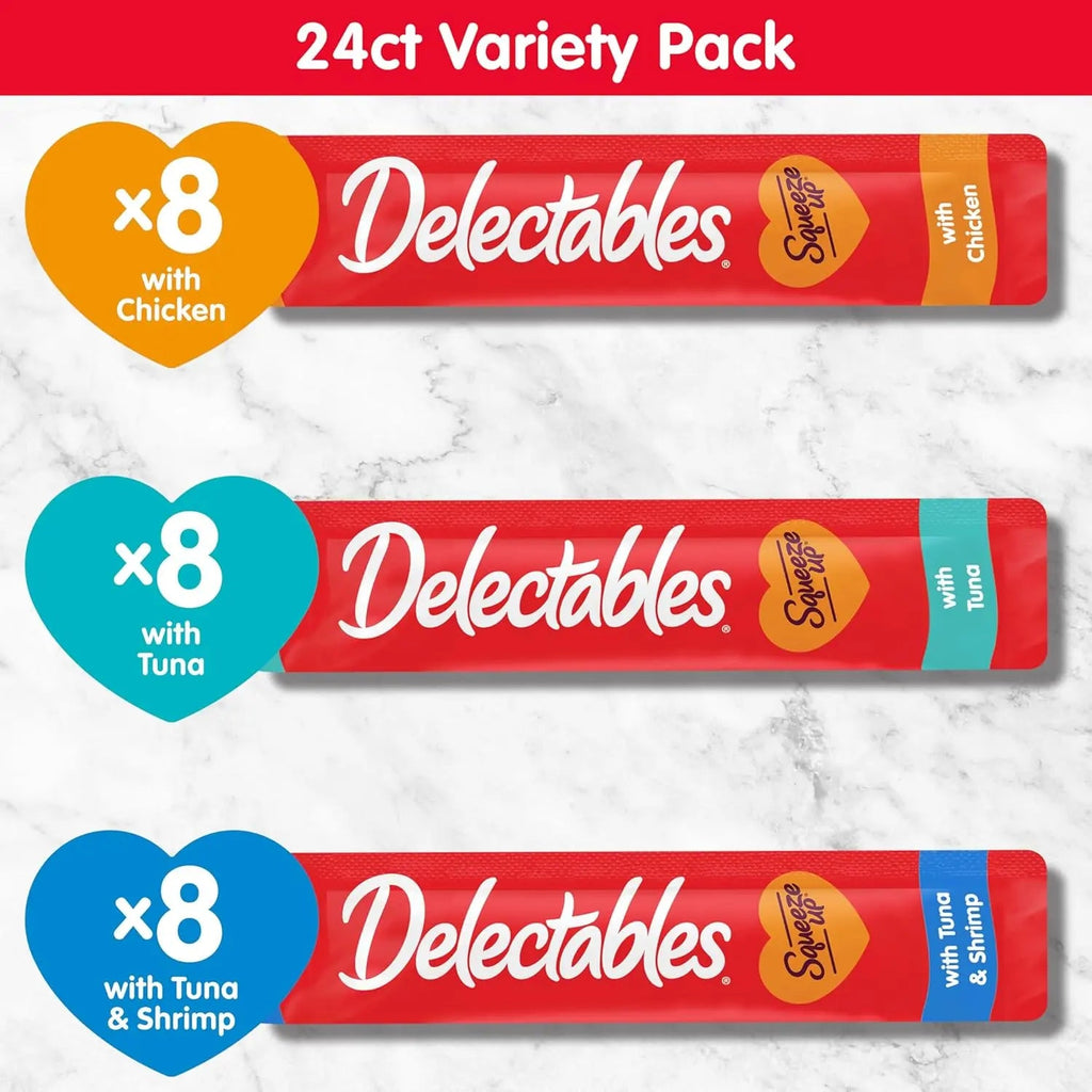 24ct variety pack with squeeze-up tubes: chicken, tuna, and tuna & shrimp