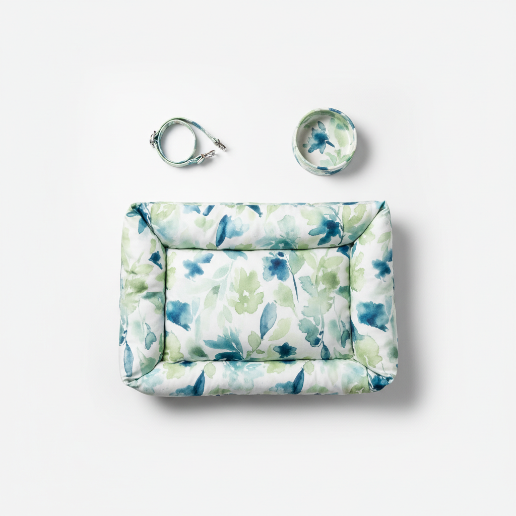 Echoes of a City in Mist Pet Set — Bed, Bowl & Collar