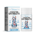 Coenzyme Q10 tablets for cats box and bottle set, white and blue label