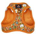 Orange cat step-in harness with Garfield™️ character print and gray padded openings
