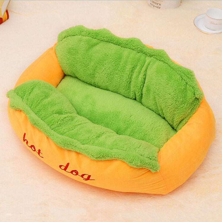 Hot Dog Pet Bed — Cozy Novelty Bed for Small & Medium Dogs