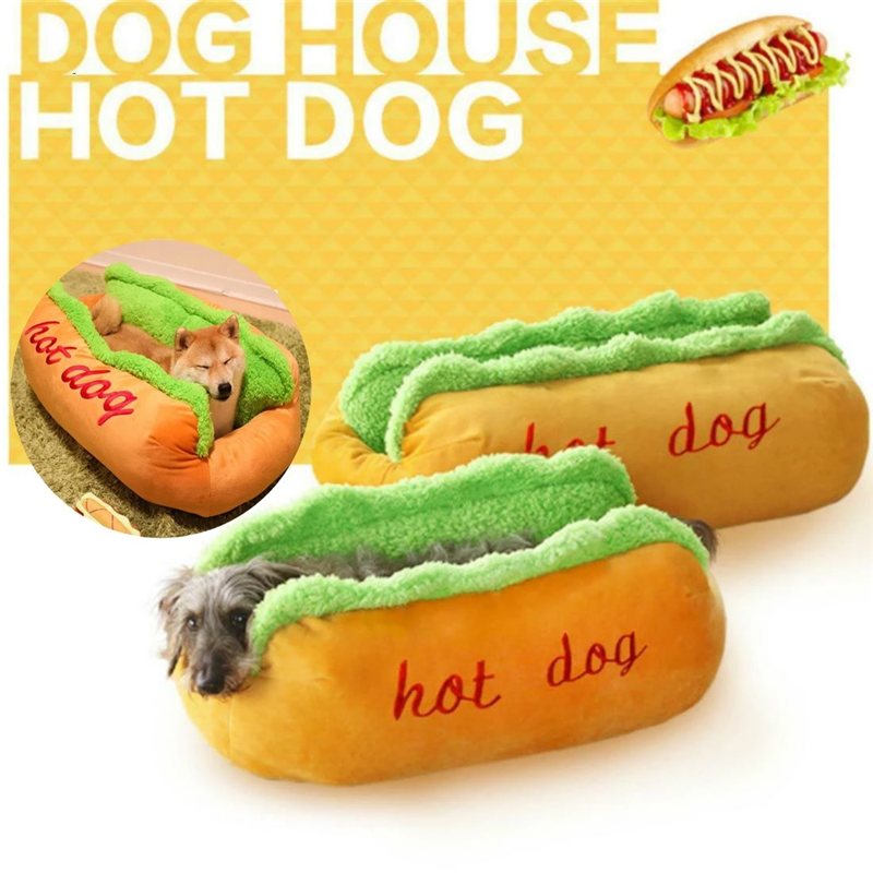 Hot Dog Pet Bed — Cozy Novelty Bed for Small & Medium Dogs
