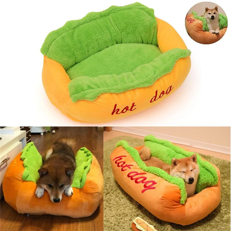 Hot Dog Pet Bed — Cozy Novelty Bed for Small & Medium Dogs