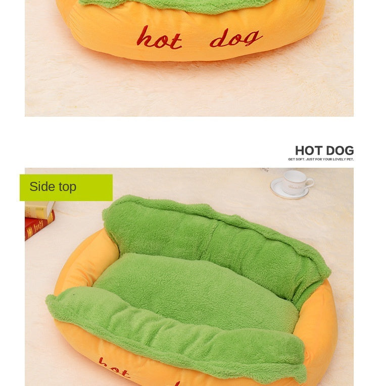 Hot Dog Pet Bed — Cozy Novelty Bed for Small & Medium Dogs