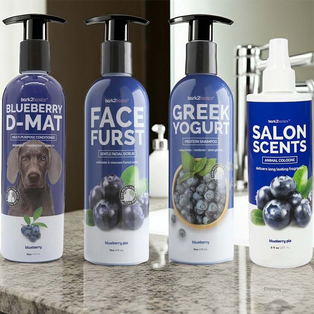 Blueberry Cat & Dog Grooming Bundle Shampoo Conditioner Spray Set