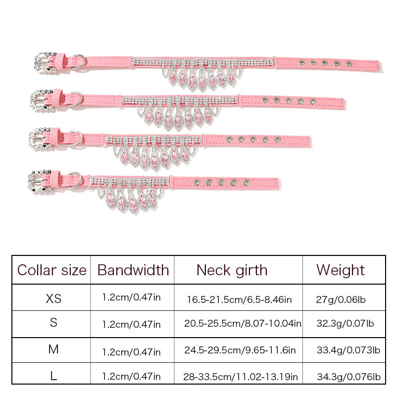 Crystal Chandelier Gemstone Pet Collar 4 Color