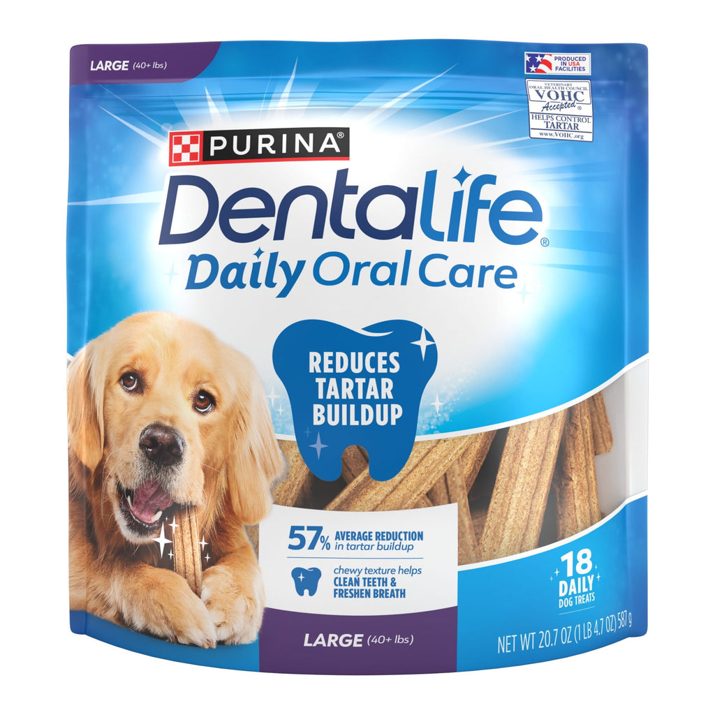 Dentalife Daily Oral Care large dog treats, 18 chews per day, 40+ lb