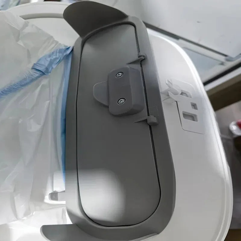Gray waste bin door flap attachment for automatic cat litter box