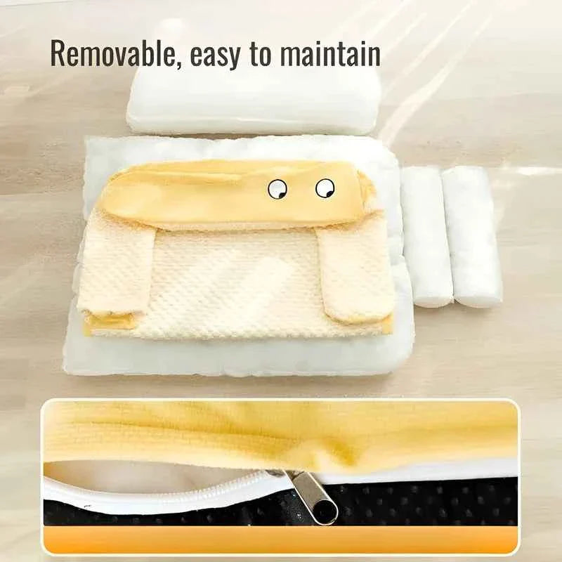 Rock yellow pet sofa bed with removable cover; washable cushion base and liners