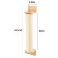 Wall-mounted sisal climbing rope with tall post and square base plate
