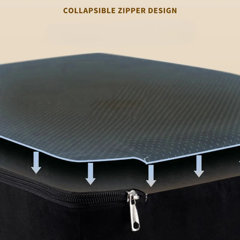 Pet stairs foam base with zipper seam and folding step sections, grip-textured top