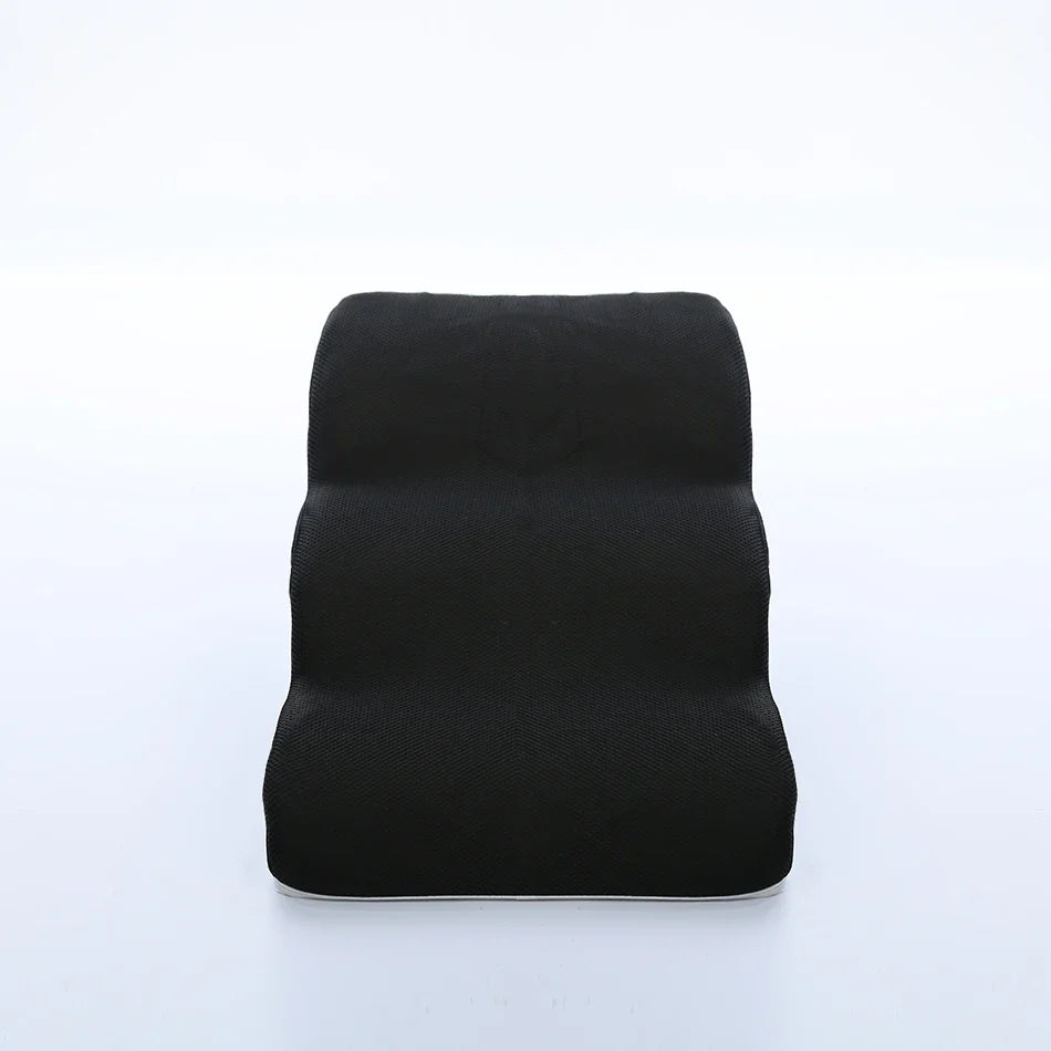 Black pet ramp step stair with textured fabric and white anti-slip base