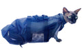Cat and small dog grooming bag with mesh panel, dark blue, front zipper pockets