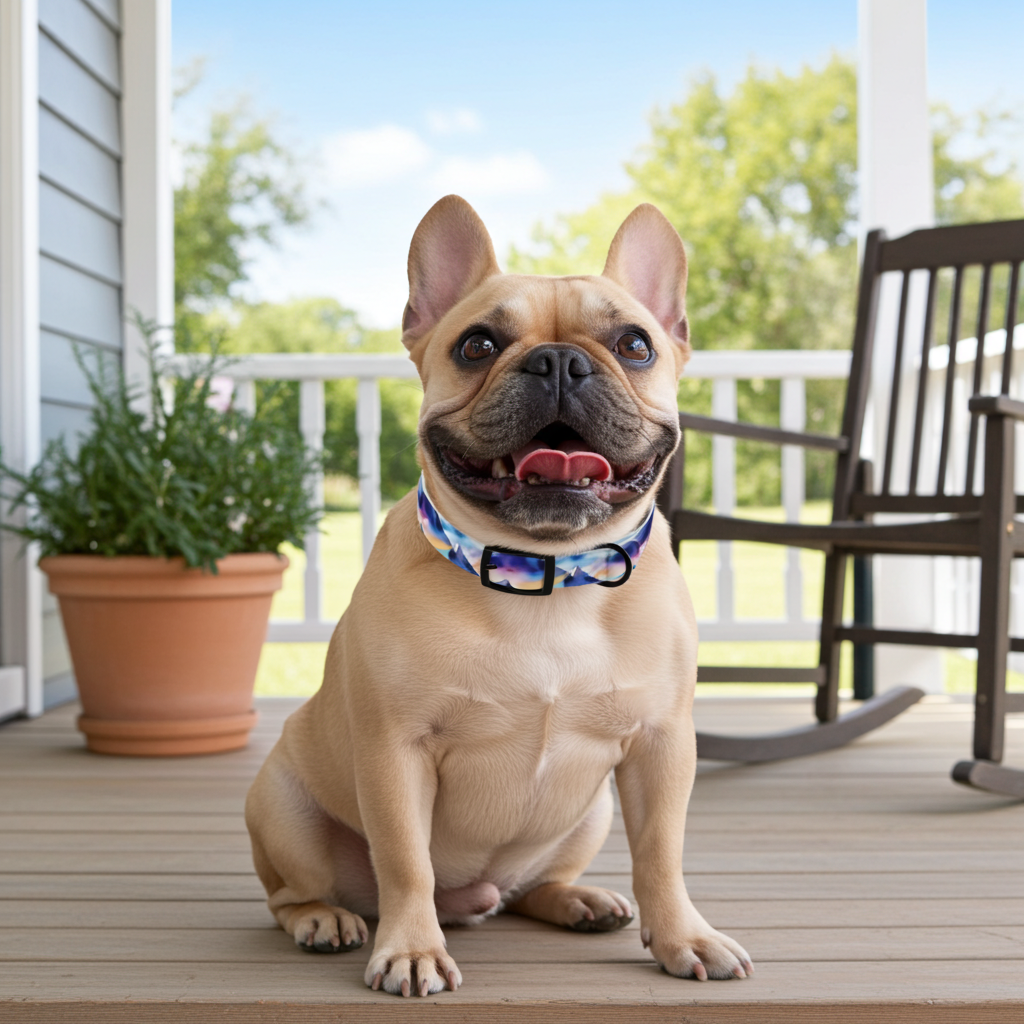 Endless Watercolor Mountain Waves - Pet Collar Pet Zen
