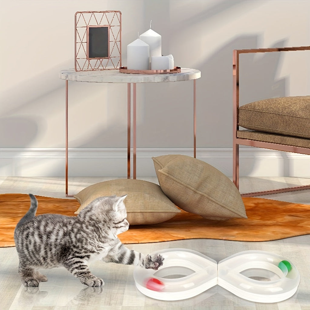 Turntable Track Ball & Teaser Cat Toy