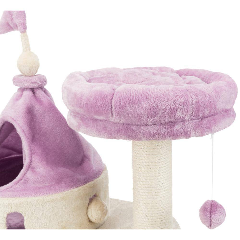 My Kitty Darling Cat Castle — Plush Cat Tree with Condo, Scratching Post & Perch