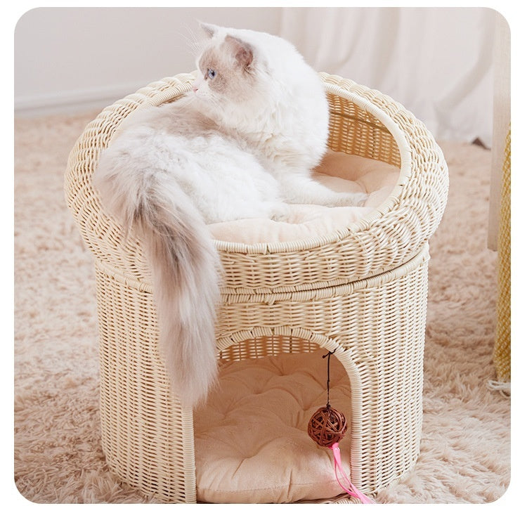 Knitted Pet Bed Double-Layer Large Space Cat Bed