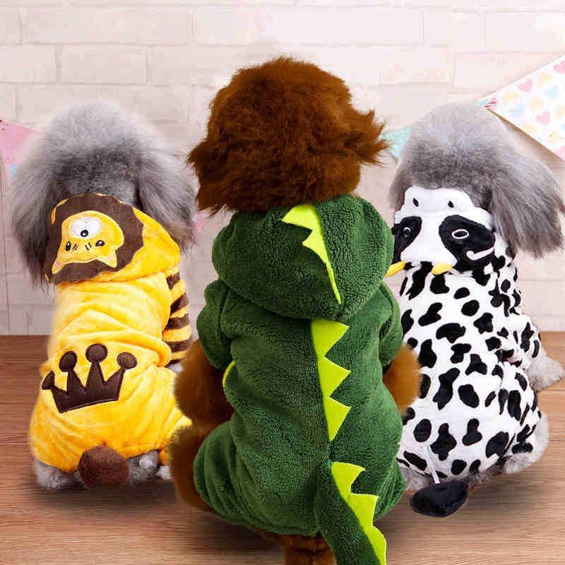 Green dinosaur-style dog costume with yellow jagged spikes and hood
