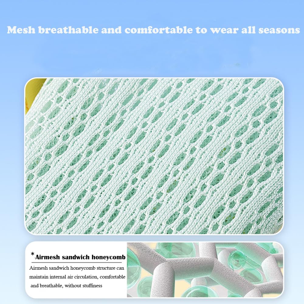 Green breathable mesh fabric panel for dog boots, honeycomb-style texture