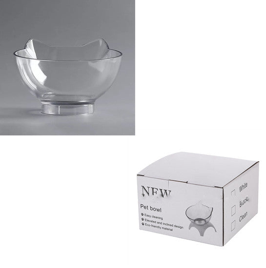 Pet bowl product box for cat raised double bowls, transparent design