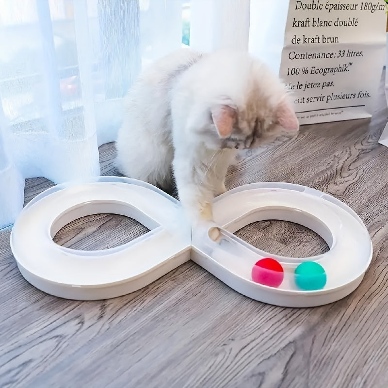 Turntable Track Ball & Teaser Cat Toy