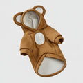 Brown cat hoodie sweater with pointed ears, hood, and white oval nose patch