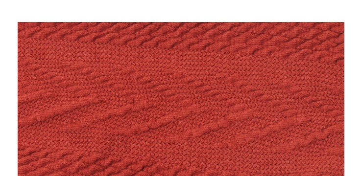 Close-up of red cable-knit pet sweater texture
