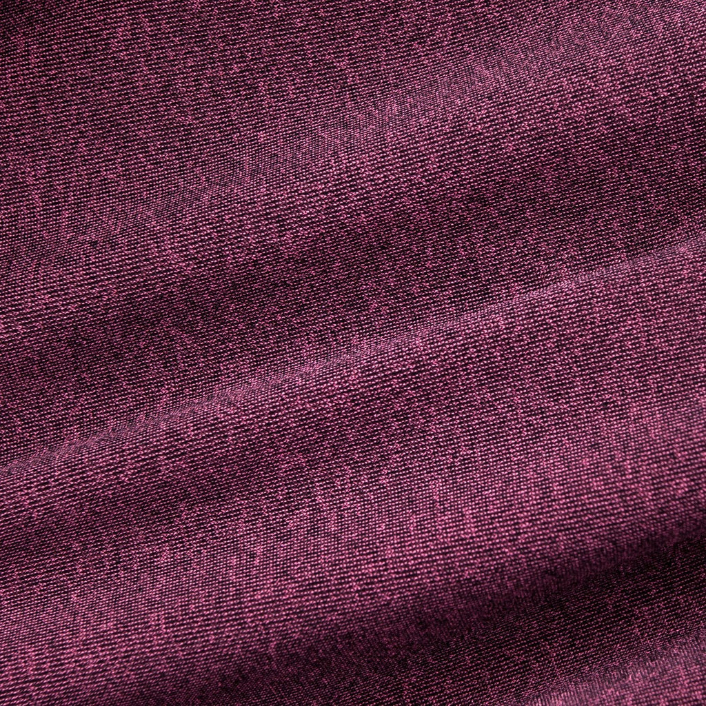 Dark pink and gray dog yoga performance T-shirt fabric close-up