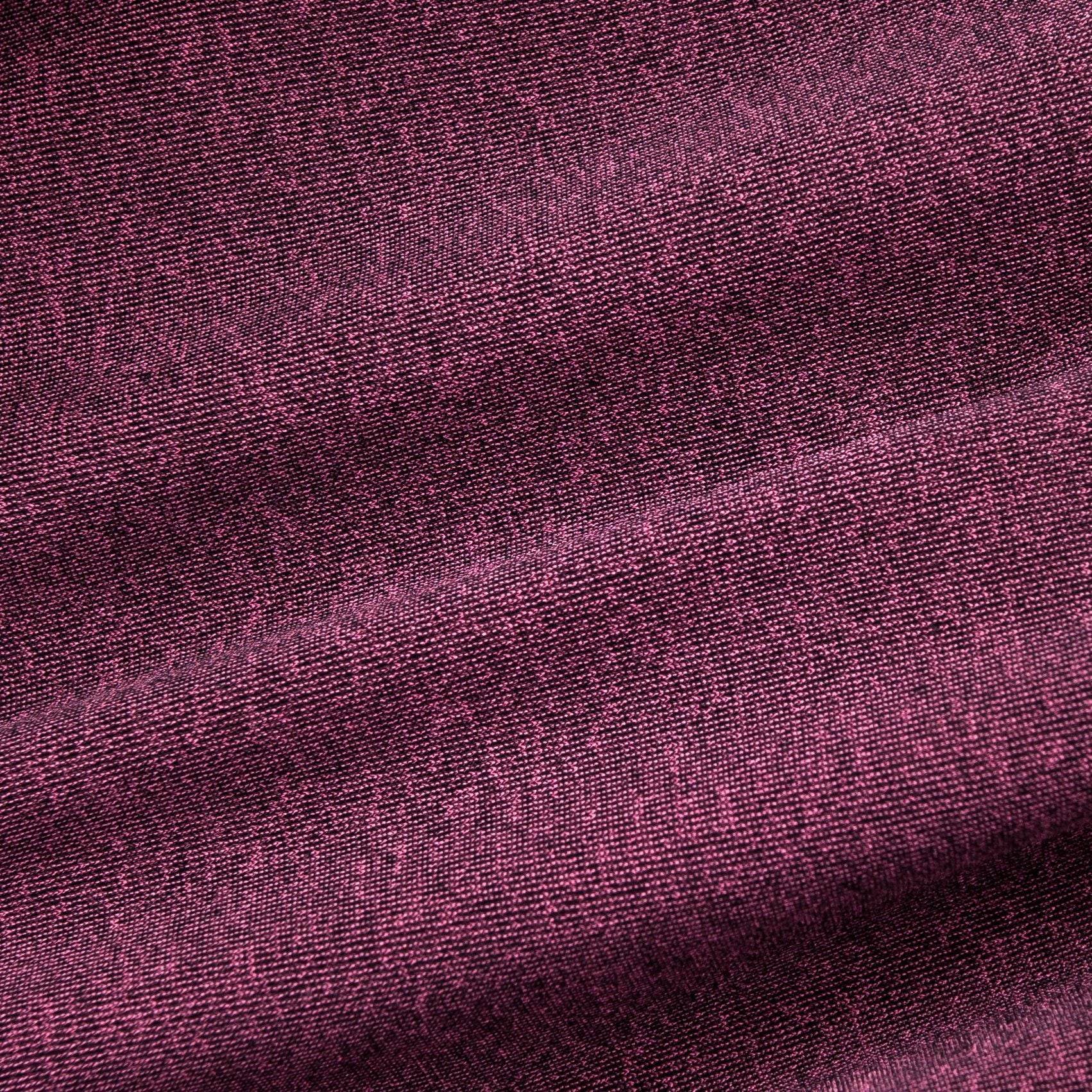 Dark pink and gray dog yoga performance T-shirt fabric close-up