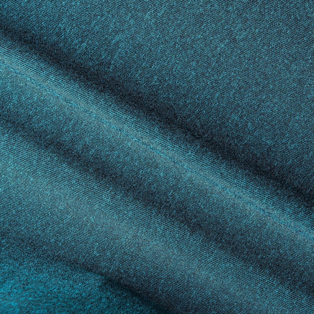 Ocean blue and gray dog yoga T-shirt fabric close-up