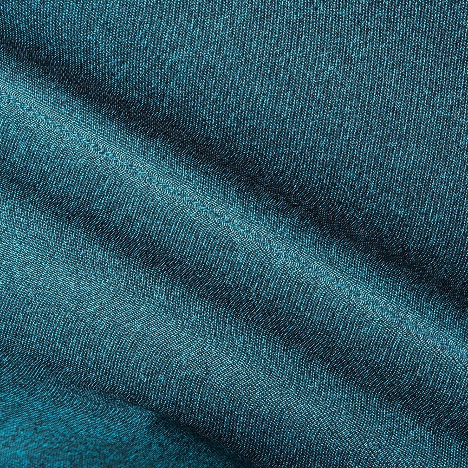 Ocean blue and gray dog yoga T-shirt fabric close-up