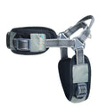 Black dog comfort leash and harness set with padded chest strap and metal buckles