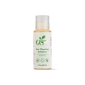 Pet ear cleaning solution bottle with white cap, front label and size text