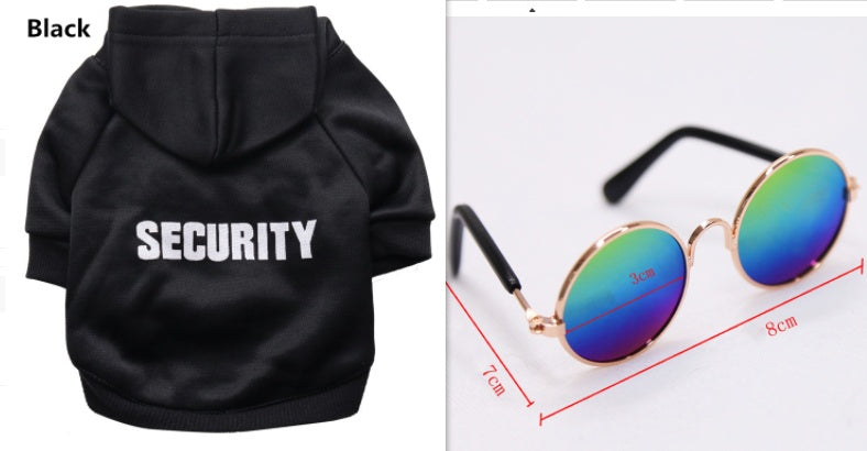 Round rainbow-tinted sunglasses with rose-gold frame and black temples