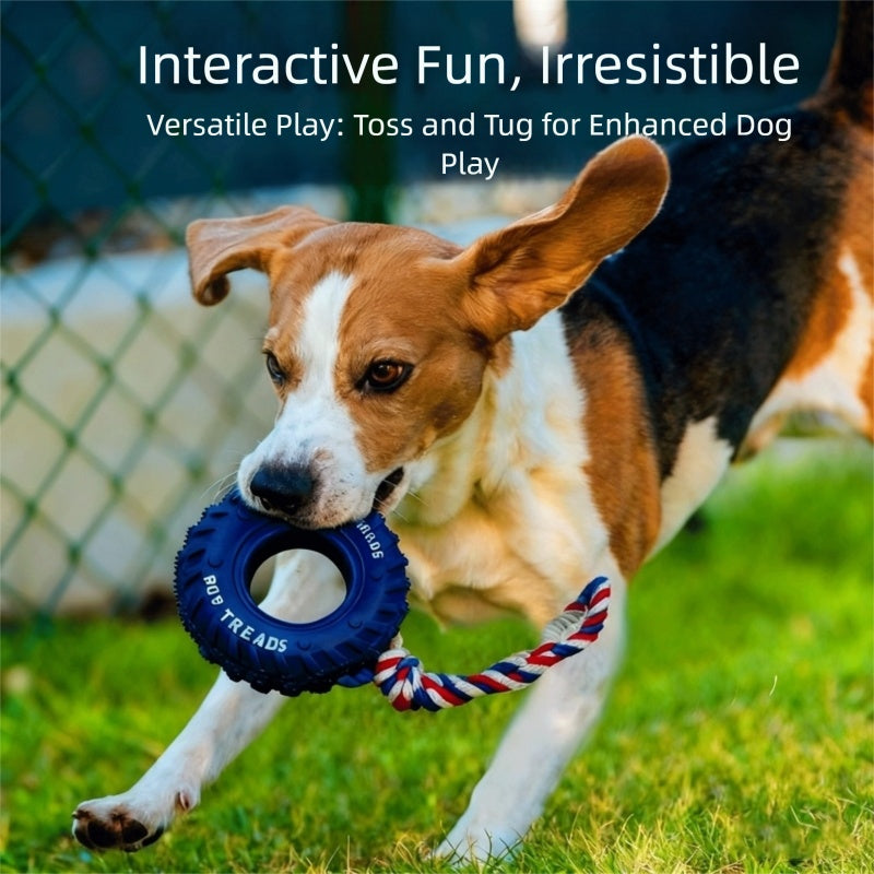 Rubber Tire & Tug Of War Rope Toy