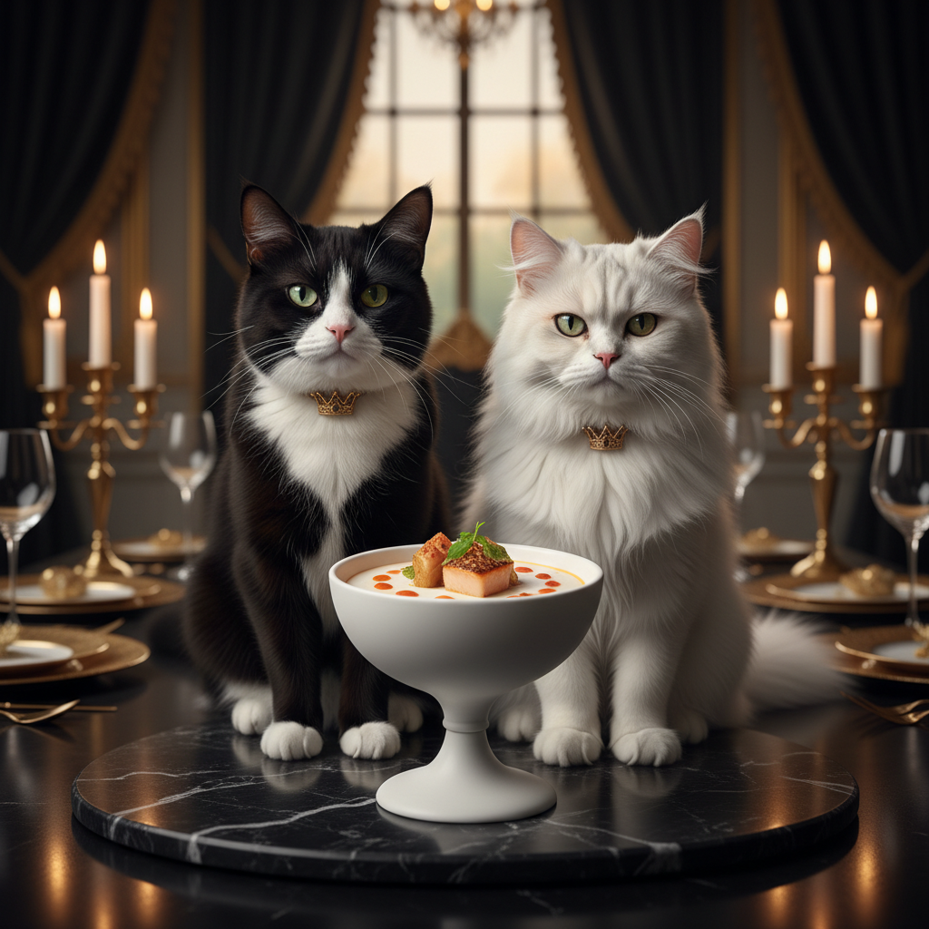 White elevated ceramic cat food bowl on a high pedestal base