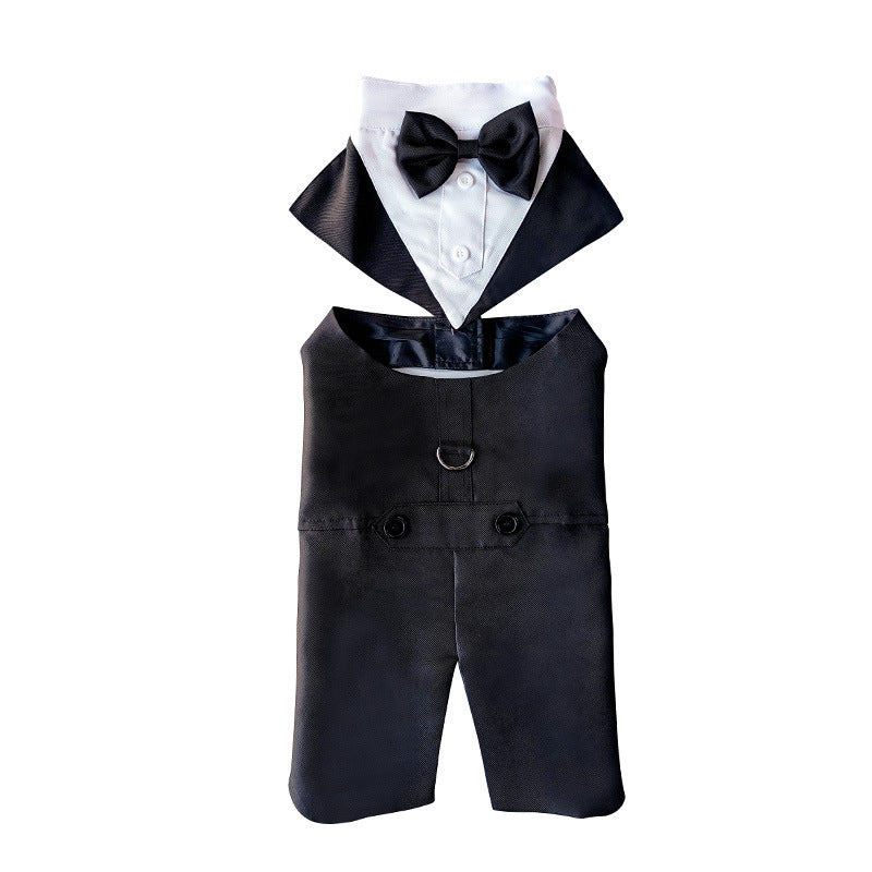 Dog tuxedo bow tie vest and matching jacket bottoms set