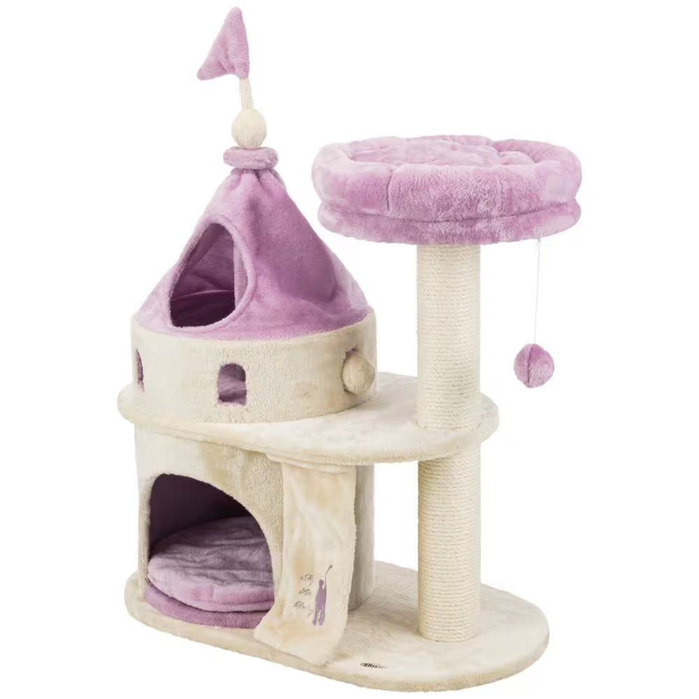 My Kitty Darling Cat Castle — Plush Cat Tree with Condo, Scratching Post & Perch