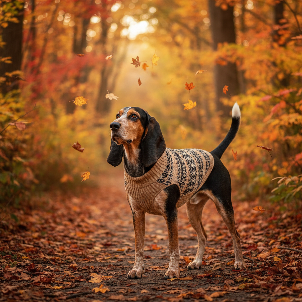 Fair Isle knit vest for dogs, sleeveless brown/cream with navy and black pattern