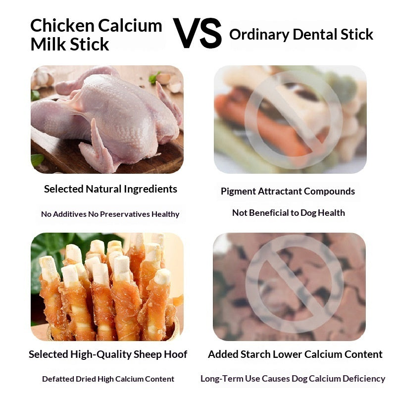 Chicken-flavored Milk Sticks & Calcium Chews Dog Treats