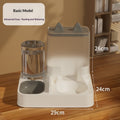 Automatic cat feeder and water dispenser combo bowl, basic model, gray lid and white base