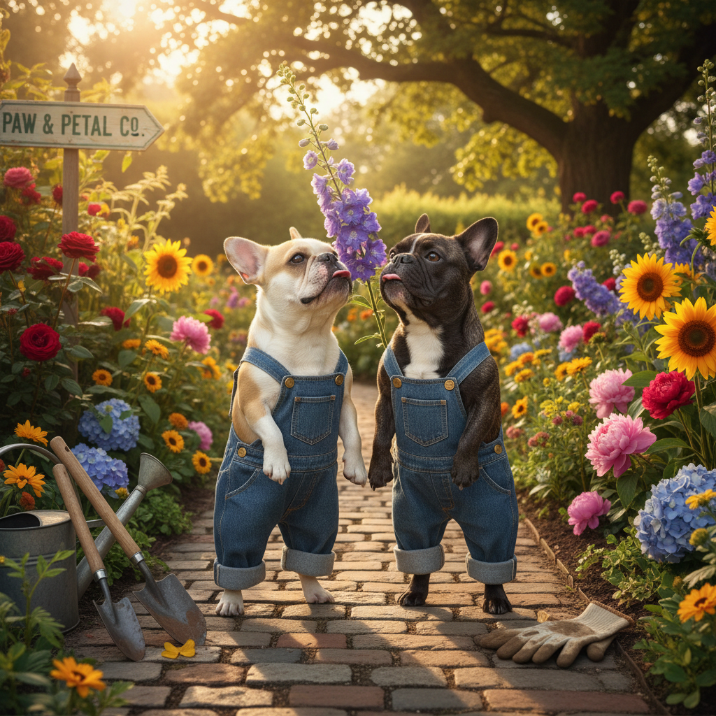 Blue denim pet overalls jumpsuit with front bib and adjustable straps