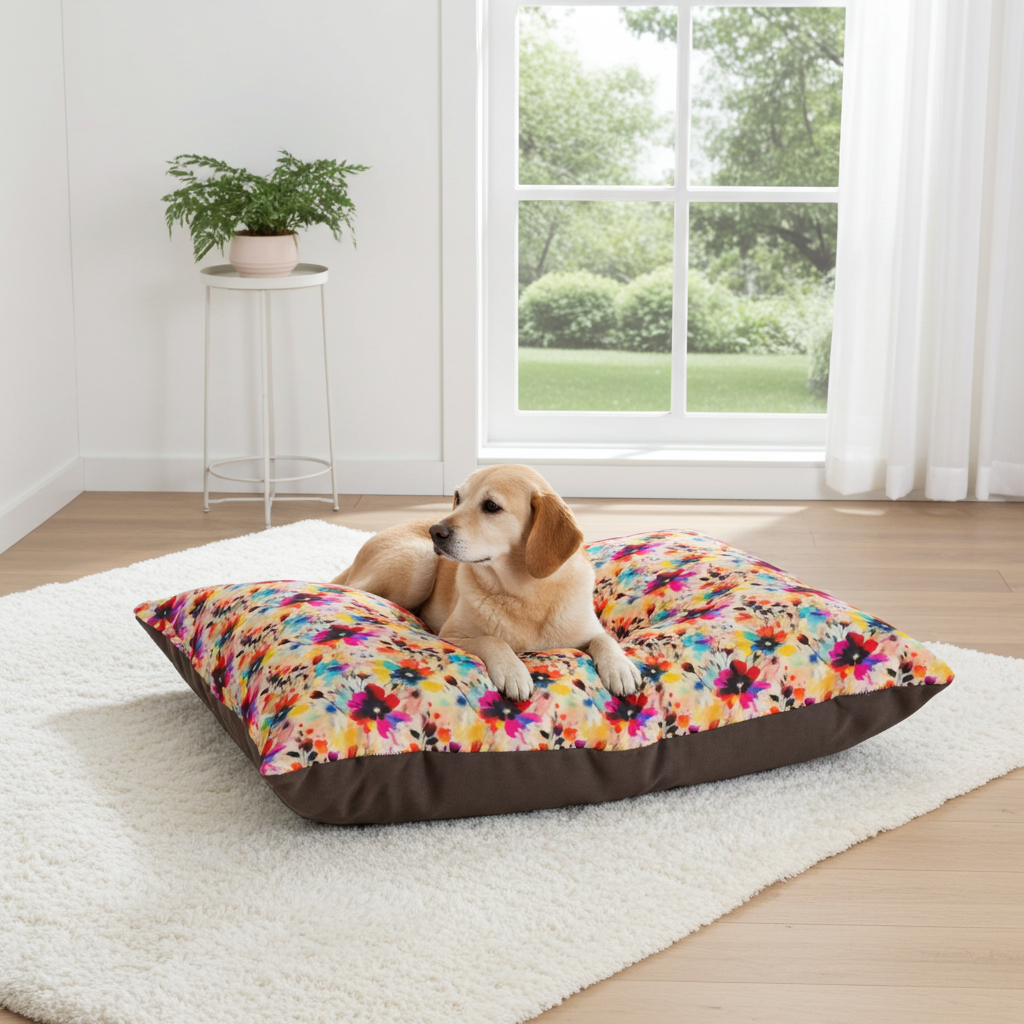 Wildflower Confetti in Watercolor Bloom - Pet Bed Pet Zen