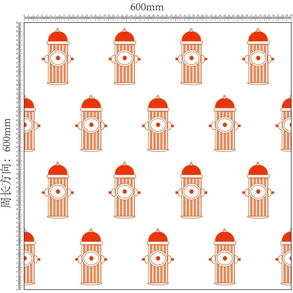 600mm by 600mm dog training pad size chart with orange fire hydrant pattern