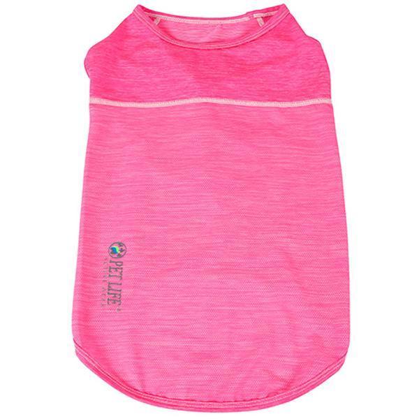 Dog yoga fitness tank t-shirt, hot pink heather, sleeveless with stitched trim