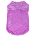 Dog yoga fitness tank t-shirt, purple heather, sleeveless with neck and leg openings