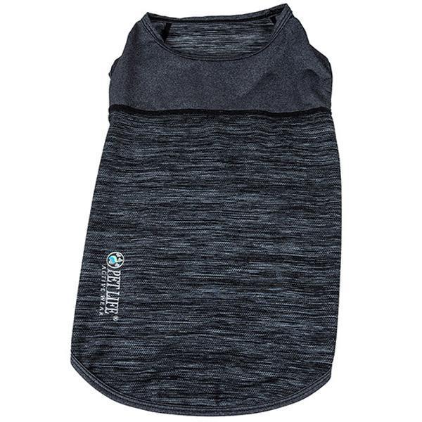 Dog yoga fitness tank, dark charcoal heather with crew neck and stitched trim